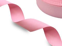 Сатиновая лента двухсторонняя матовая c тканым краем нежно-розовая - купить