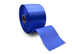 Сатиновая лента односторонняя с тканым краем синяя - купить