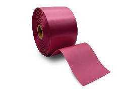Сатиновая лента односторонняя с тканым краем темно-розовая - купить