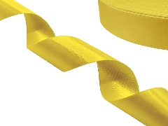 Сатиновая лента двухсторонняя c тканым краем желтая - купить