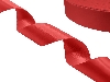 Сатиновая лента двухсторонняя c тканым краем ярко-красная - купить